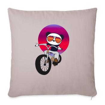 Panda on Bicycle Panda Bear Child Kids Child Kid - Sofa pillowcase 17,3'' x 17,3'' (45 x 45 cm) - light taupe - Front