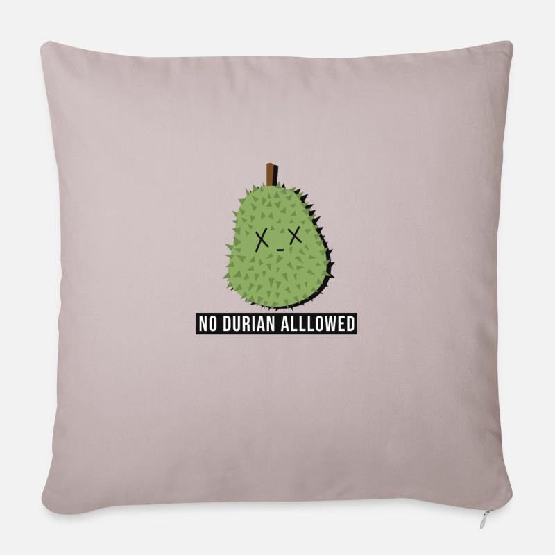 Aucun durian autorisé - Housse de coussin décorative 45 x 45 cm - taupe clair