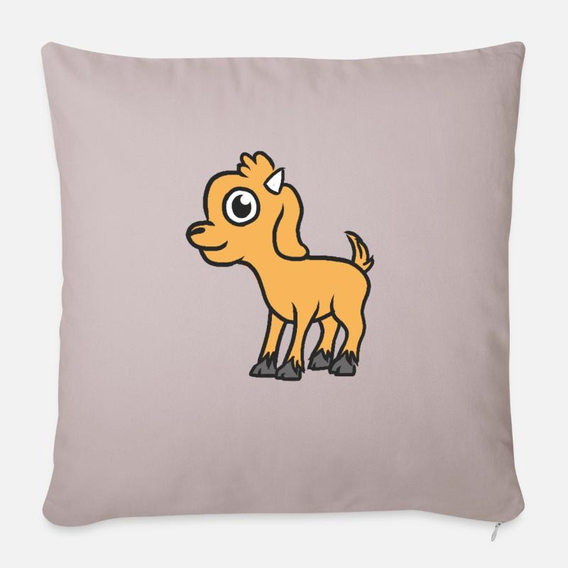 Chèvre - Housse de coussin décorative 45 x 45 cm - taupe clair