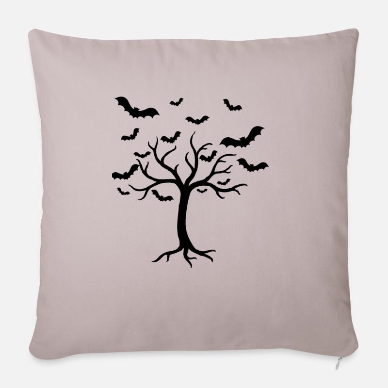 Fledermausbaum Fledermaus Fledermäuse - Sofakissenbezug 45 x 45 cm - helles Taupe