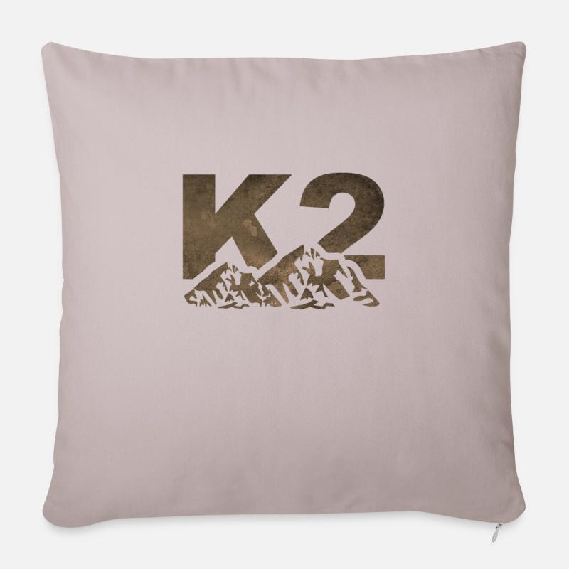 Berg K2 oder Qogir in China - Sofakissenbezug 45 x 45 cm - helles Taupe