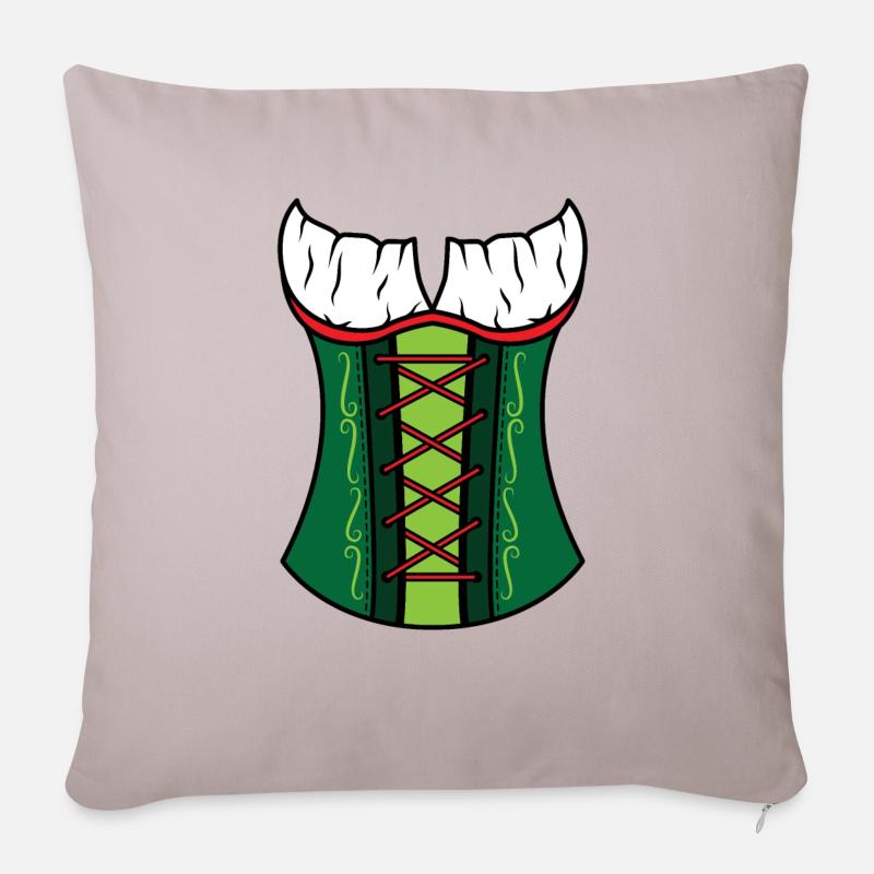 Frauen Dirndl München Bayern - Sofakissenbezug 45 x 45 cm - helles Taupe