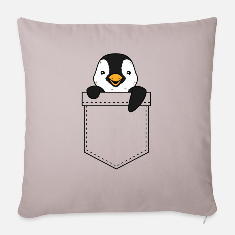 Penguin Pinguin Tasche - Sofakissenbezug 45 x 45 cm - helles Taupe