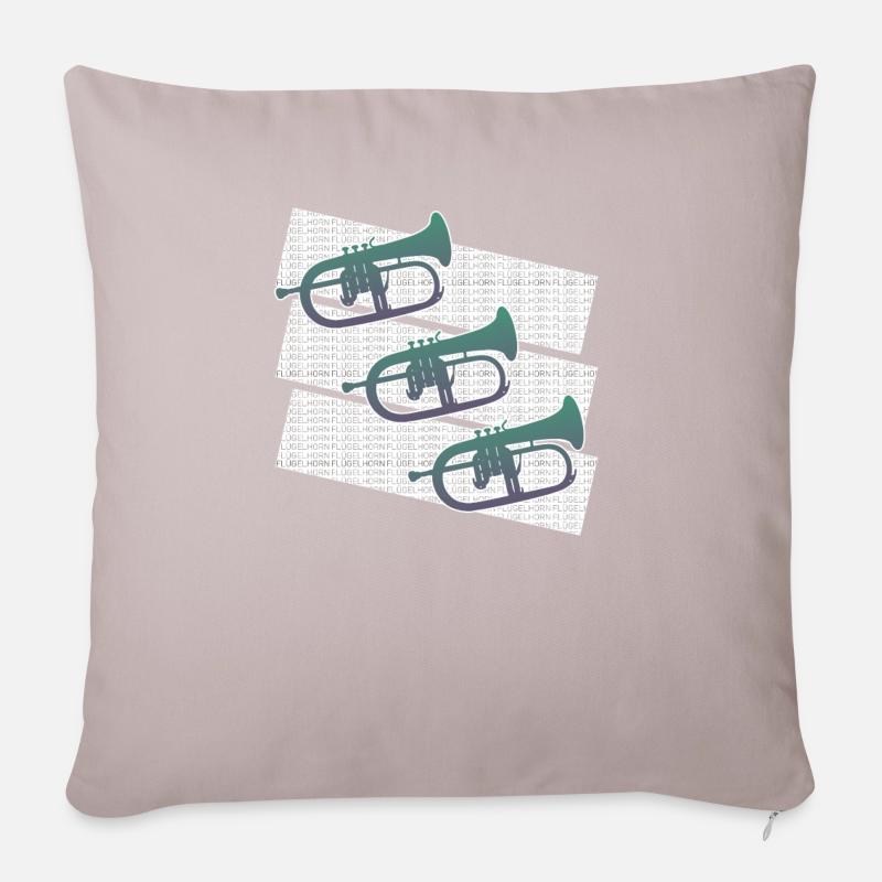 Beau graphique bugle - Housse de coussin décorative 45 x 45 cm - taupe clair