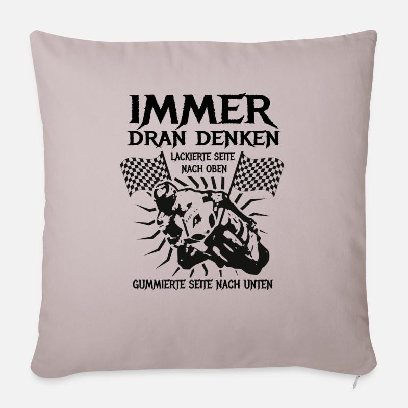 Motorrad Sprüche Rocker Damen - Sofakissenbezug 45 x 45 cm - helles Taupe