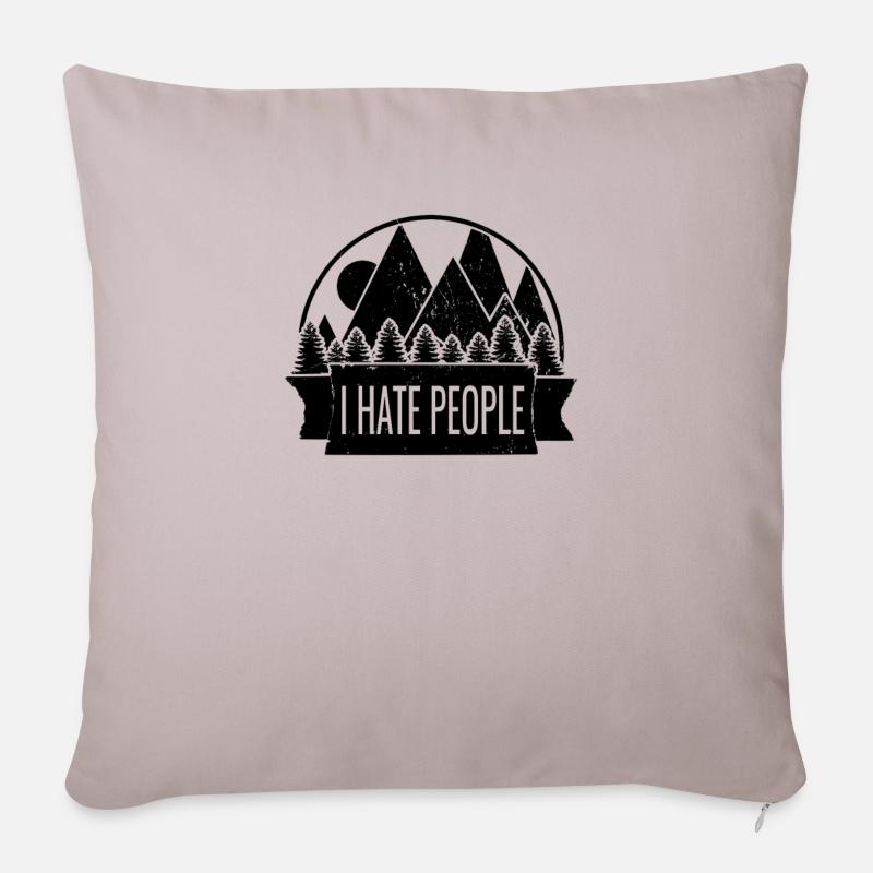 I Hate People - Sofakissenbezug 45 x 45 cm - helles Taupe