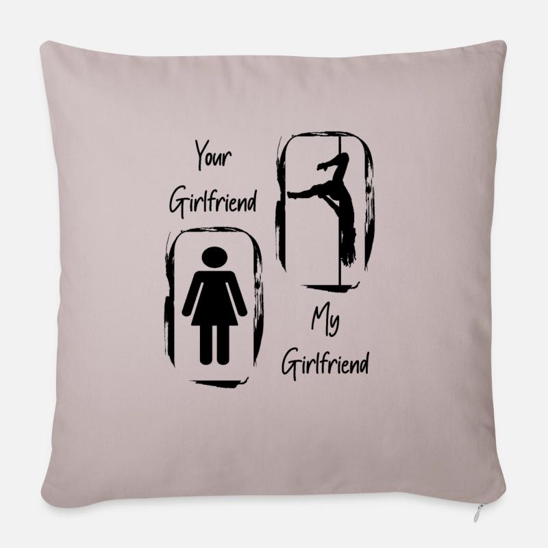 Your Girlfriend My Girlfriend Geburtstag Geschenk - Sofakissenbezug 45 x 45 cm - helles Taupe