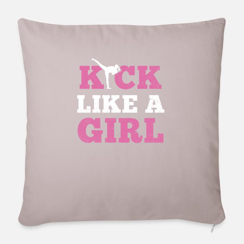 Kickboxer kickboxing trainer gift - Sofa pillowcase 17,3'' x 17,3'' (45 x 45 cm) - light taupe
