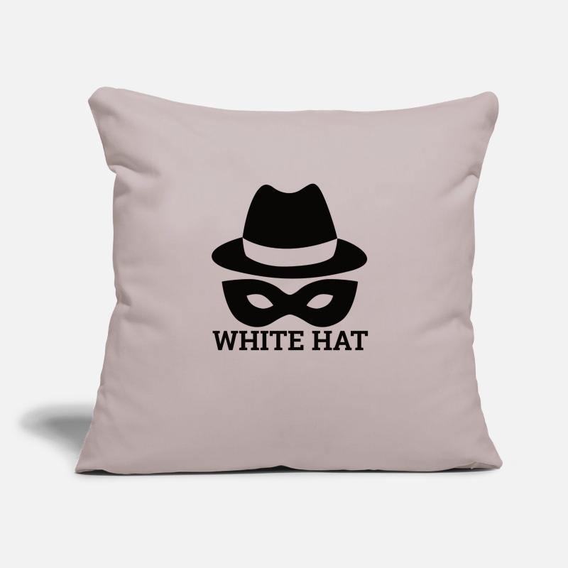 « White Hacker » | Hacker, ordinateur Housse de coussin décorative 45 x 45 cm