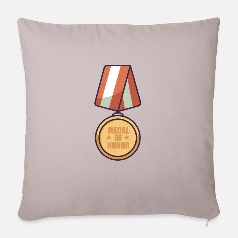 Médaille d'honneur militaire - Housse de coussin décorative 45 x 45 cm - taupe clair