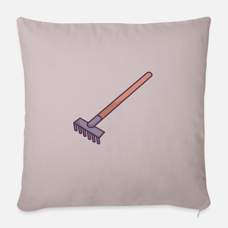 Râteau - Housse de coussin décorative 45 x 45 cm - taupe clair