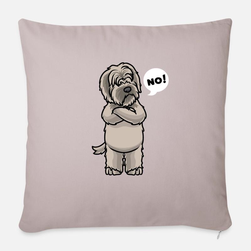 Sturer katalanischer Schäferhund Hund - Sofakissenbezug 45 x 45 cm - helles Taupe