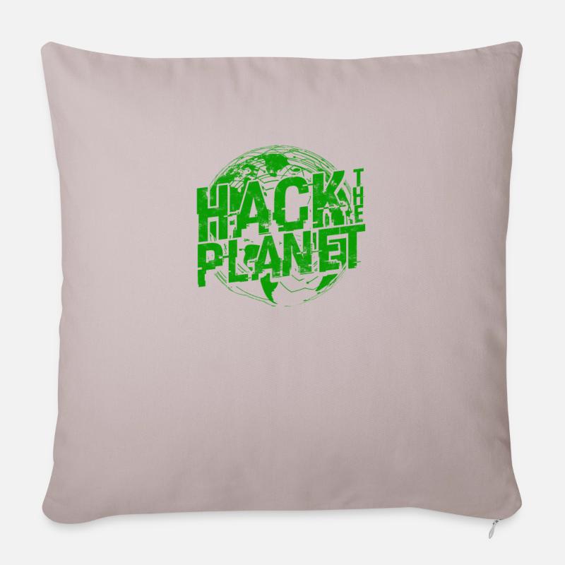 Hack the Planet Softwareentwickler - - Sofakissenbezug 45 x 45 cm - helles Taupe