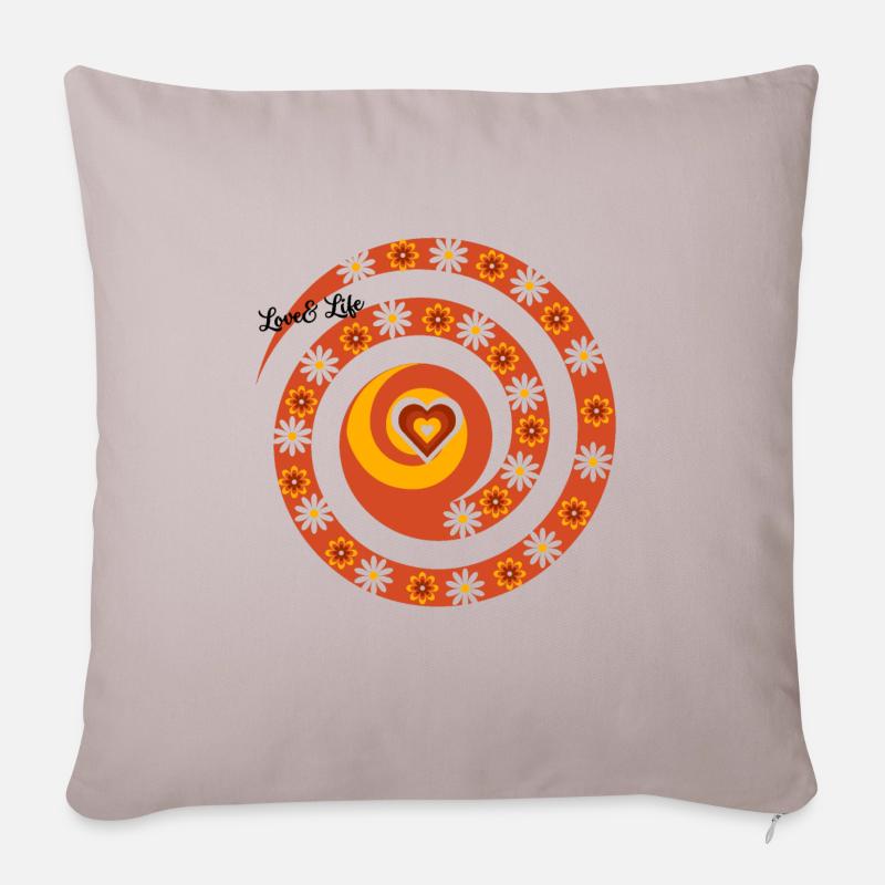 Spirale der Liebe und des Lebens - Sofakissenbezug 45 x 45 cm - helles Taupe