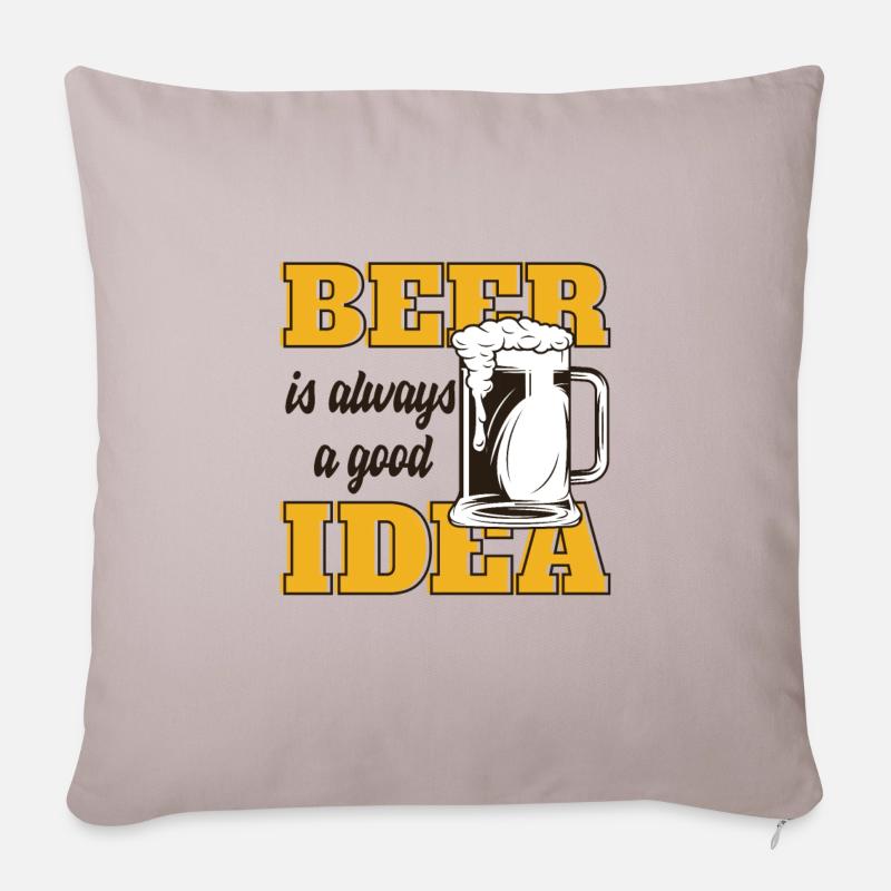 Bier - Sofakissenbezug 45 x 45 cm - helles Taupe