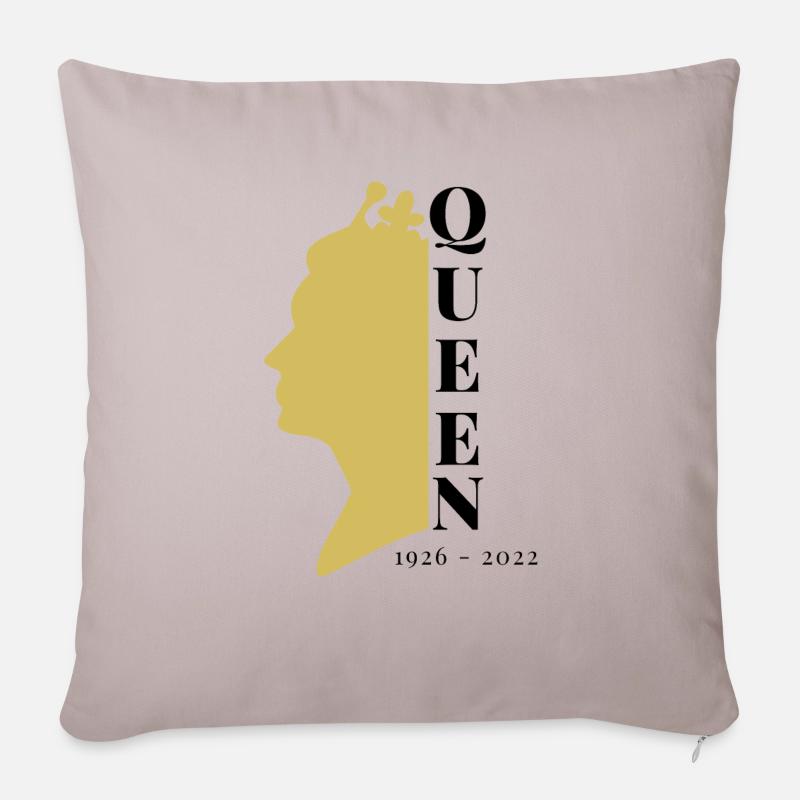 RIP Reine 1926 - 2022 - Housse de coussin décorative 45 x 45 cm - taupe clair