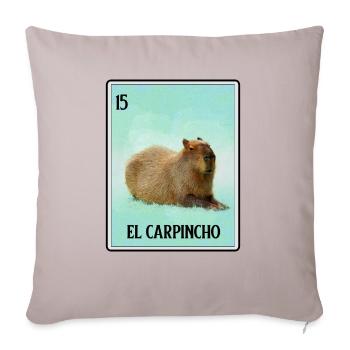 El Carpincho Mexicain Capybara Cartes Rongeur Drôle - Housse de coussin décorative 45 x 45 cm - taupe clair - Devant