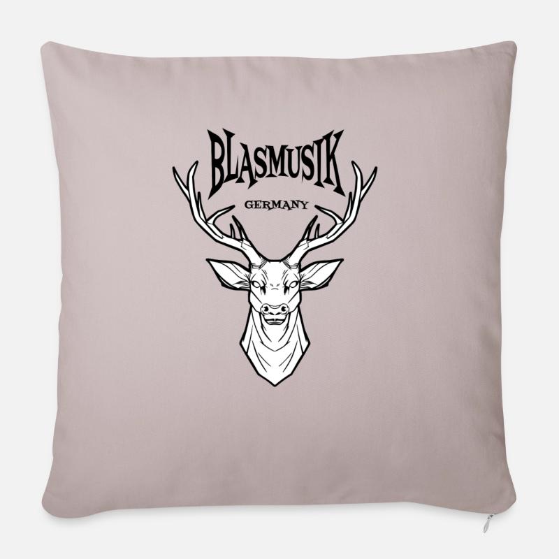 Blasmusik Musikverein Blasorchester Hirschgeweih - Sofakissenbezug 45 x 45 cm - helles Taupe