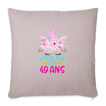 Enfant T Shirt 49 Ans Fille Anniversaire Cadeau - Sofa pillowcase 17,3'' x 17,3'' (45 x 45 cm) - light taupe - Front