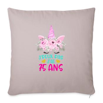 Enfant T Shirt 75 Ans Fille Anniversaire Cadeau - Sofa pillowcase 17,3'' x 17,3'' (45 x 45 cm) - light taupe - Front