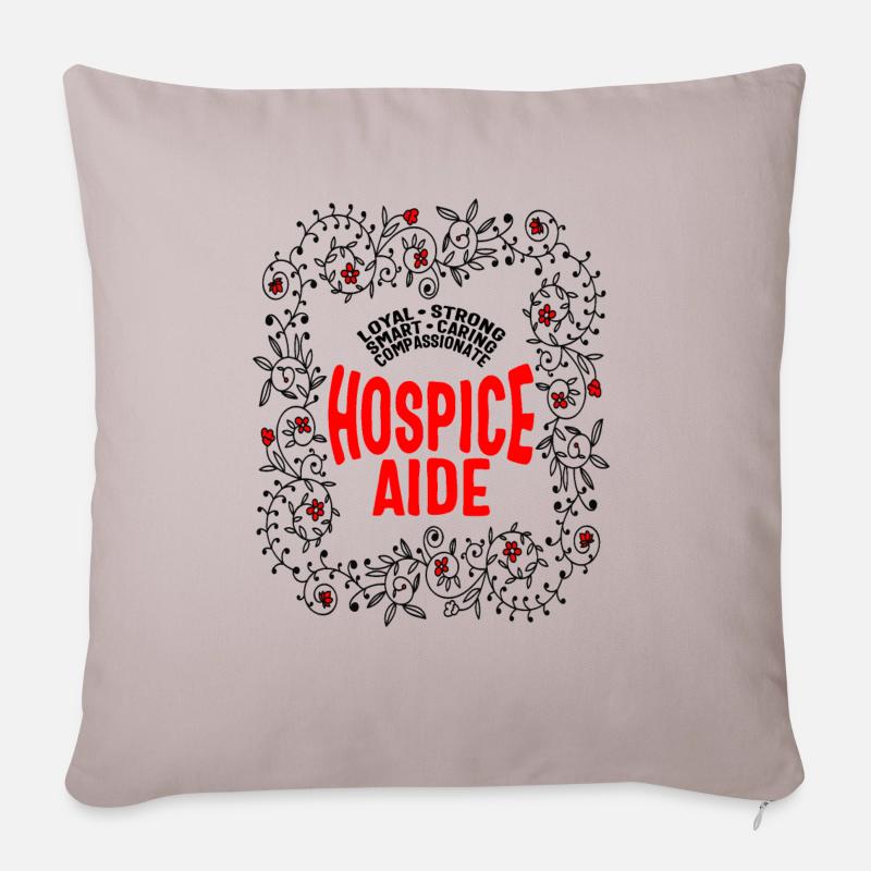 Hospizshirt, Hospizhelfer Blumentee, - Sofakissenbezug 45 x 45 cm - helles Taupe