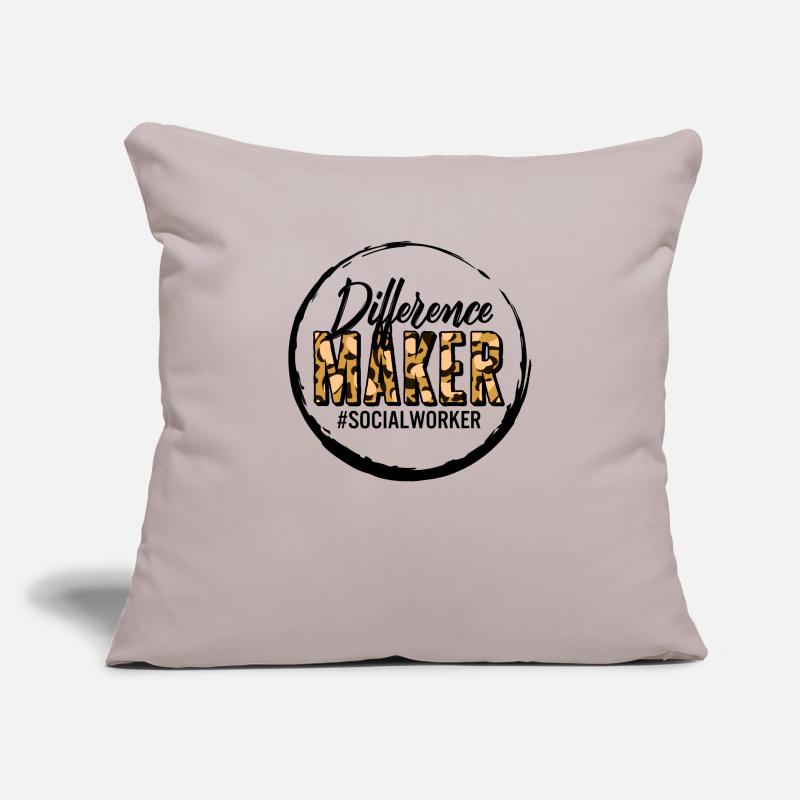 Social Worker Shirt, Difference Maker Leopard Sofa pillowcase 17,3'' x 17,3'' (45 x 45 cm)
