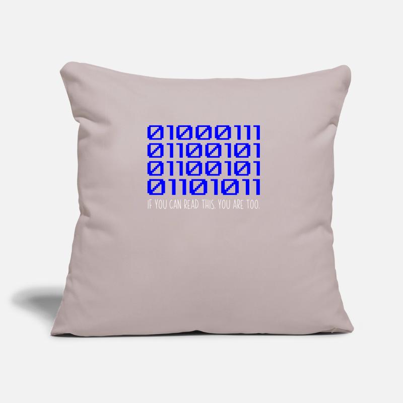 Funny Coder Binary Code Programmer Développeur Housse de coussin décorative 45 x 45 cm
