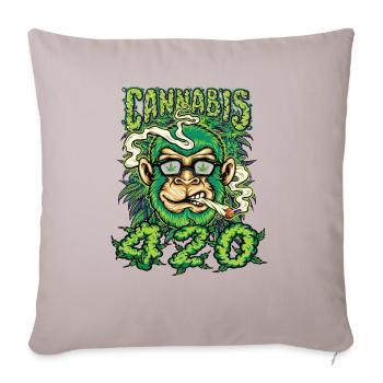 MARIHUANA 420 CANNABIS WEED HANF SMOKER DESIGN - Sofakissenbezug 45 x 45 cm - helles Taupe - Vorne