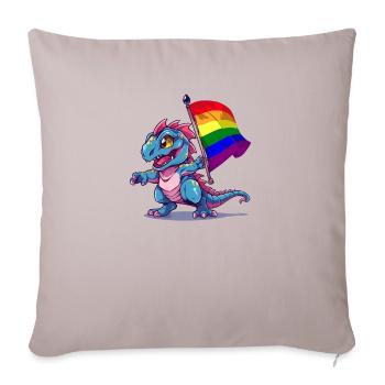 Pride Dinosaur LGBT Gay Lesbian Transgender Cool - Sofa pillowcase 17,3'' x 17,3'' (45 x 45 cm) - light taupe - Front