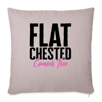Chemise de sensibilisation au cancer du sein, poitrine plate - Housse de coussin décorative 45 x 45 cm - taupe clair - Devant