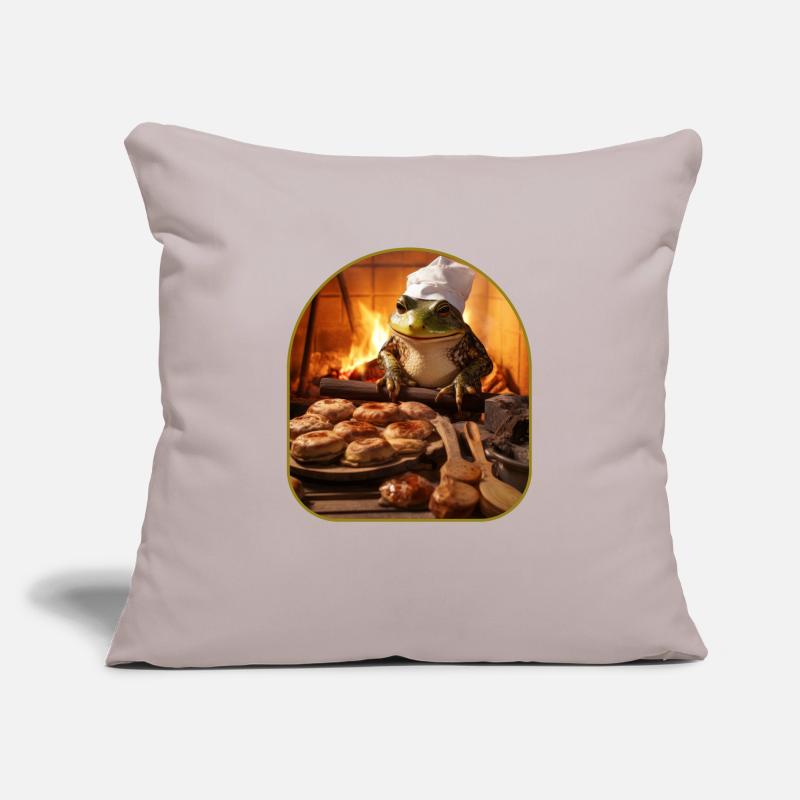 Frog Baking Bread Rustic Oven Cottagecore Sofa pillowcase 17,3'' x 17,3'' (45 x 45 cm)