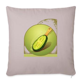 In Scheiben geschnittene Gurke als Pickleball-Paddel kreativer Humor - Sofakissenbezug 45 x 45 cm - helles Taupe - Vorne