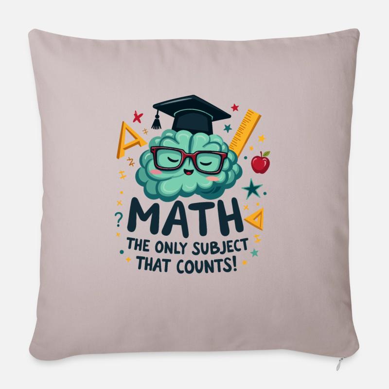 MATHEMATIK - Sofakissenbezug 45 x 45 cm - helles Taupe