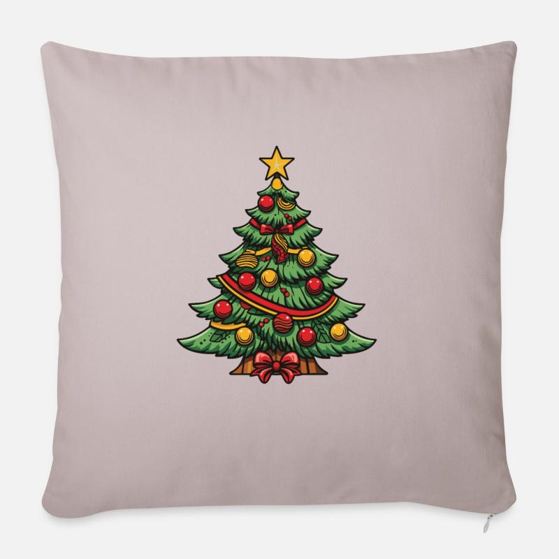 Weihnachtsbaum Weihnachten - Sofakissenbezug 45 x 45 cm - helles Taupe