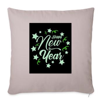 Nouvel An 7 - Housse de coussin décorative 45 x 45 cm - taupe clair - Devant