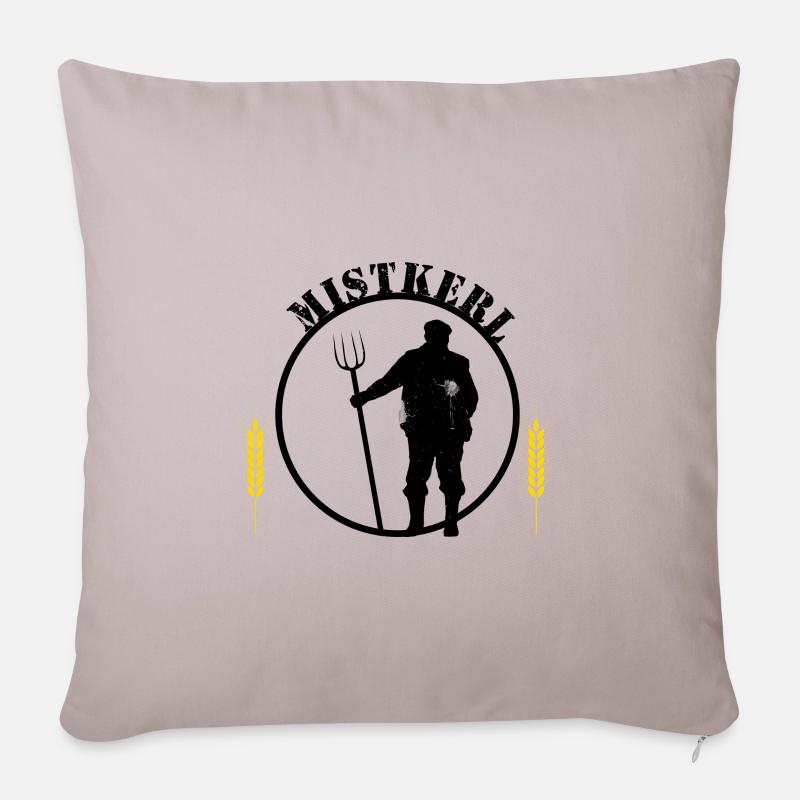 Bauer Landwirt Mistkerl lustige Geschenkidee - Sofakissenbezug 45 x 45 cm - helles Taupe