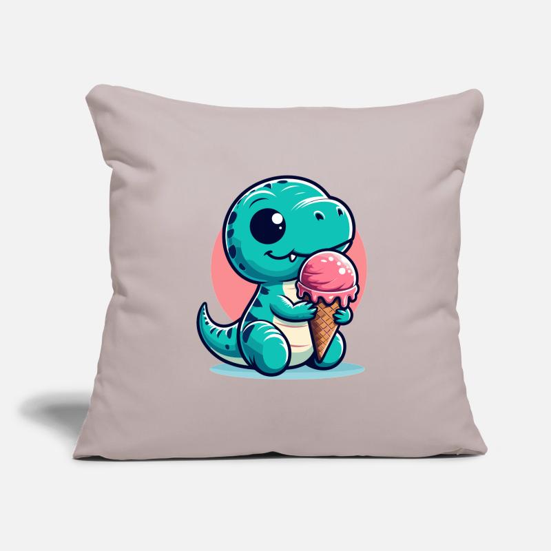 Süßer T-Rex mit Eis Dinosaurier Geschenk Sofakissenbezug 45 x 45 cm