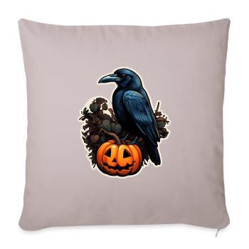 Crow Raven Halloween - Sofa pillowcase 17,3'' x 17,3'' (45 x 45 cm) - light taupe - Front