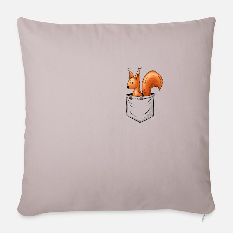 Lässig niedliches Eichhörnchen In Deiner Tasche - Sofakissenbezug 45 x 45 cm - helles Taupe