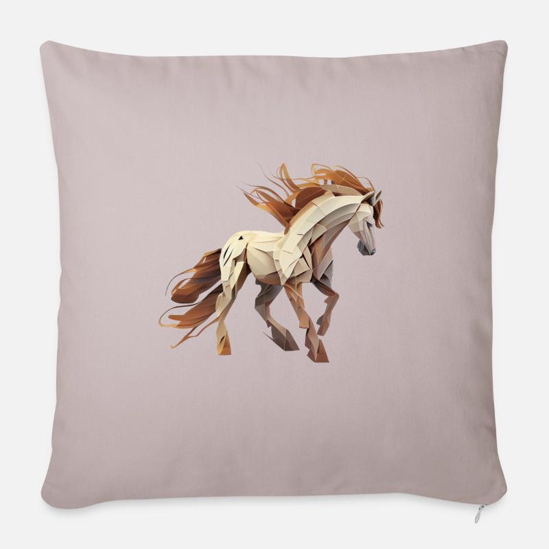 Wildpferd - Sofakissenbezug 45 x 45 cm - helles Taupe