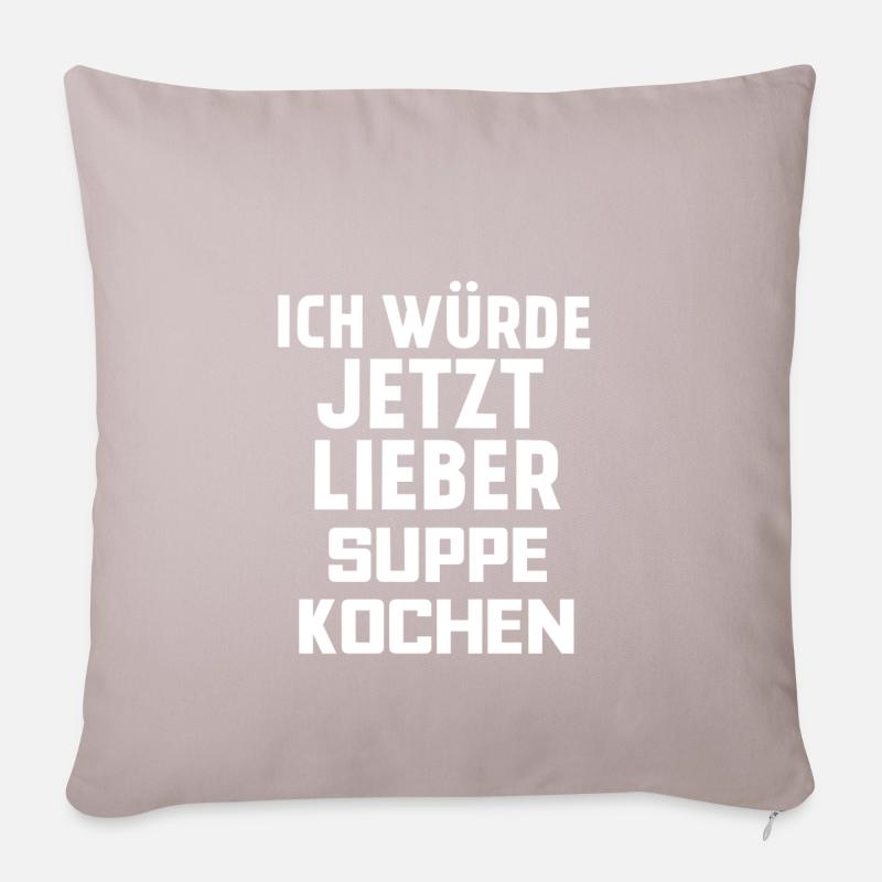 SUPPE KOCHEN - Sofakissenbezug 45 x 45 cm - helles Taupe