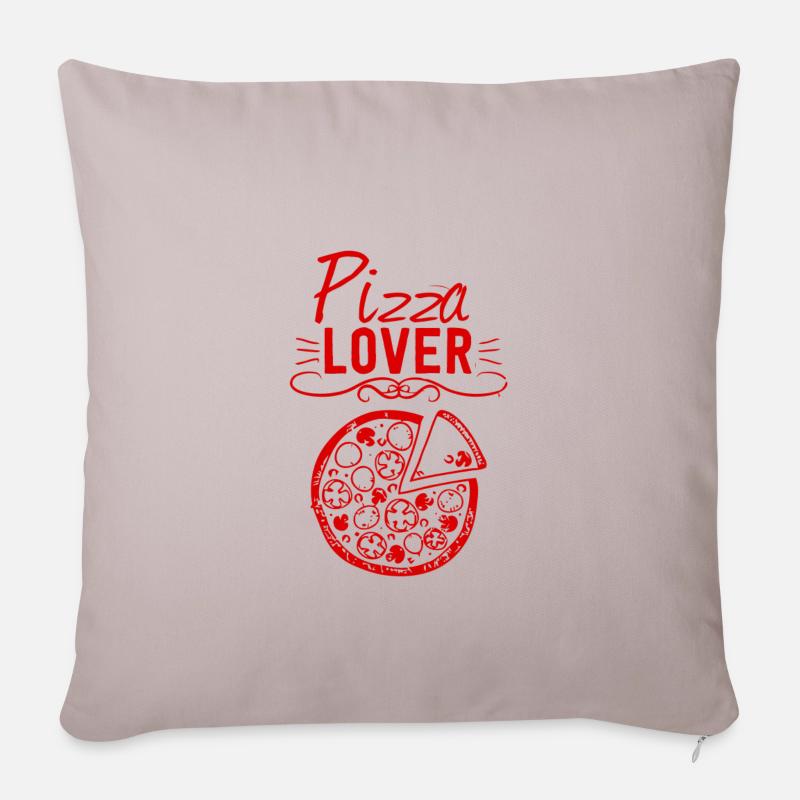 Pizza Amoureux - Housse de coussin décorative 45 x 45 cm - taupe clair