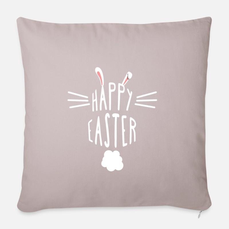 Happy Easter - Easter T-Shirt - Easter Bunny Gift - Sofa pillowcase 17,3'' x 17,3'' (45 x 45 cm) - light taupe