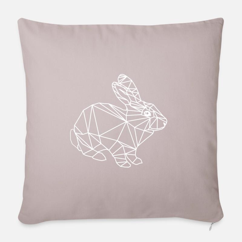 low poly Hase - Sofakissenbezug 45 x 45 cm - helles Taupe
