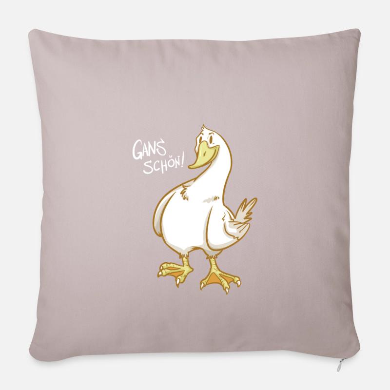Gans Schön - Geschenk - Sofakissenbezug 45 x 45 cm - helles Taupe