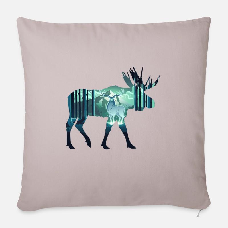 Elch - Sofakissenbezug 45 x 45 cm - helles Taupe