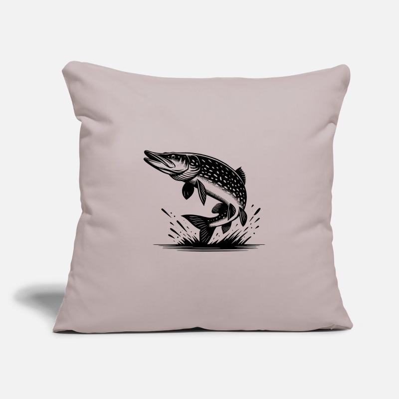 Big Leaping Pike Fish Sofa pillowcase 17,3'' x 17,3'' (45 x 45 cm)