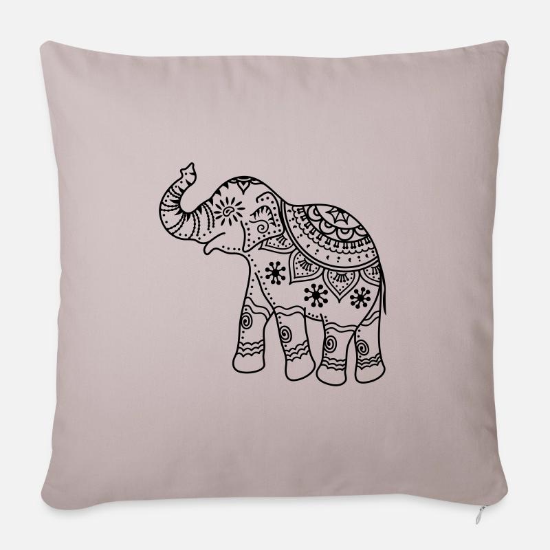 Elefant - Sofakissenbezug 45 x 45 cm - helles Taupe