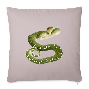 Snake reptile green white - Sofa pillowcase 17,3'' x 17,3'' (45 x 45 cm) - light taupe - Front