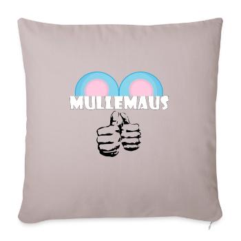 Kosename Mullemaus Geschenkidee - Sofakissenbezug 45 x 45 cm - helles Taupe - Vorne